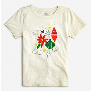 J.Crew Vintage cotton "Joie des fete" T-shirt NWT, Size Large